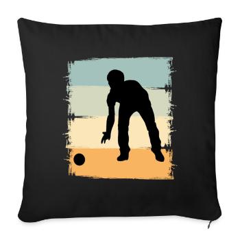 Boule Boccia Boule player - Sofa pillowcase 17,3'' x 17,3'' (45 x 45 cm) - black - Front