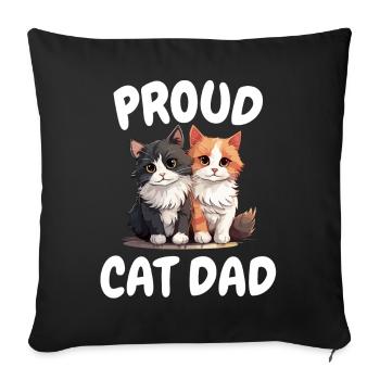 Fier amoureux des chats - Chatte Joie pour - Housse de coussin décorative 45 x 45 cm - noir - Devant