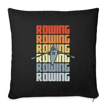 Vintage Rudern - Sofakissenbezug 45 x 45 cm - Schwarz - Vorne
