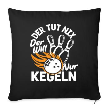 Il ne fait rien, il veut juste jouer au bowling. - Housse de coussin décorative 45 x 45 cm - noir - Devant