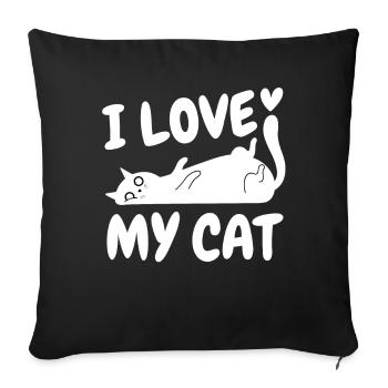 I Love My Cat Funny Kitten - Sofa pillowcase 17,3'' x 17,3'' (45 x 45 cm) - black - Front