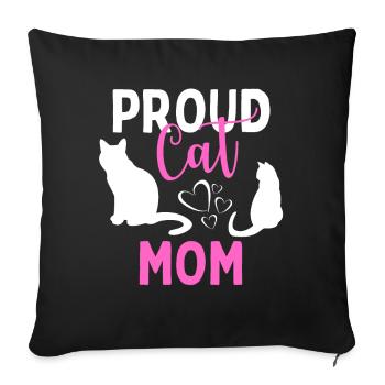 Stolze Katzenmama Kätzchen Katze Katzenliebhaber - Sofakissenbezug 45 x 45 cm - Schwarz - Vorne
