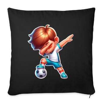 Soccer Soccer Dabbing - Sofa pillowcase 17,3'' x 17,3'' (45 x 45 cm) - black - Front