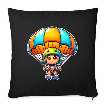 Skydiving Parachute - Sofa pillowcase 17,3'' x 17,3'' (45 x 45 cm) - black - Front