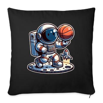 Astronaute de basket-ball - Housse de coussin décorative 45 x 45 cm - noir - Devant