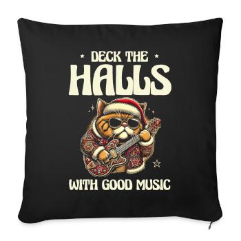 Decorate halls of , Christmas decorations - Sofa pillowcase 17,3'' x 17,3'' (45 x 45 cm) - black - Front