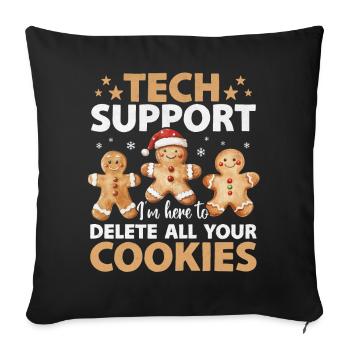 Tech Support Delete Your Cookies Funny Christmas - Sofa pillowcase 17,3'' x 17,3'' (45 x 45 cm) - black - Front