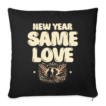 New Year, Same Love, New Year Romance - Sofa pillowcase 17,3'' x 17,3'' (45 x 45 cm) - black - Front