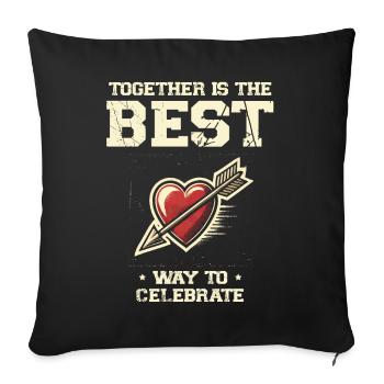 Best Way to Celebrate New Year Loving Couple Together - Sofa pillowcase 17,3'' x 17,3'' (45 x 45 cm) - black - Front