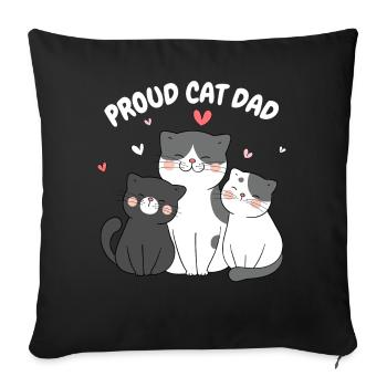 Proud Cat Dad Funny Kitten Design For - Sofa pillowcase 17,3'' x 17,3'' (45 x 45 cm) - black - Front