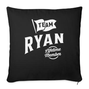 Team Ryan Lifetime Member Personalized Name Ryan - Sofa pillowcase 17,3'' x 17,3'' (45 x 45 cm) - black - Front