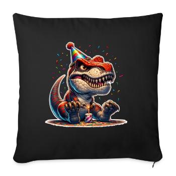 Dinosaur Birthday Dino T Rex - Sofa pillowcase 17,3'' x 17,3'' (45 x 45 cm) - black - Front