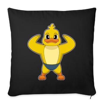 Duck Bodybuilder Bodybuilding Sport - Sofa pillowcase 17,3'' x 17,3'' (45 x 45 cm) - black - Front