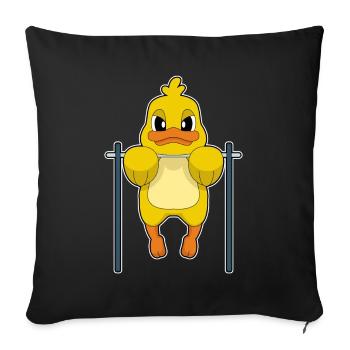 Duck Bodybuilder Tractions Musculation - Housse de coussin décorative 45 x 45 cm - noir - Devant
