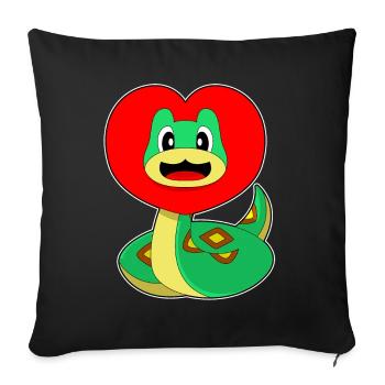 Cœur de serpent - Housse de coussin décorative 45 x 45 cm - noir - Devant