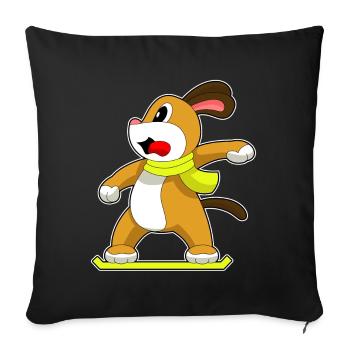 Dog Snowboarder Snowboard - Sofa pillowcase 17,3'' x 17,3'' (45 x 45 cm) - black - Front