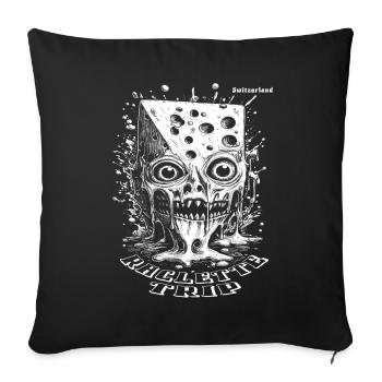 Raclette Horror : Chemise effrayante de monstre de fromage - Housse de coussin décorative 45 x 45 cm - noir - Devant