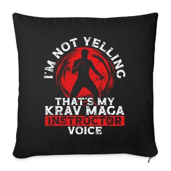 Krav Maga Arts martiaux Professeur de Krav Maga - Housse de coussin décorative 45 x 45 cm - noir - Devant
