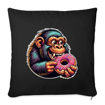 Donut de Néandertal - Housse de coussin décorative 45 x 45 cm - noir - Devant