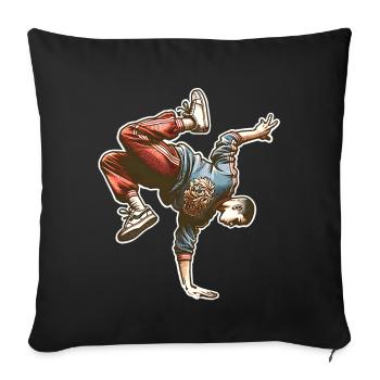 Breakdancing - Sofa pillowcase 17,3'' x 17,3'' (45 x 45 cm) - black - Front