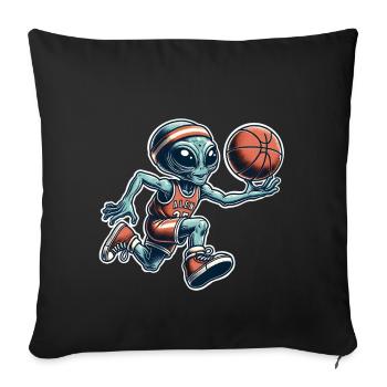 Alien Basketball Dunking - Sofa pillowcase 17,3'' x 17,3'' (45 x 45 cm) - black - Front
