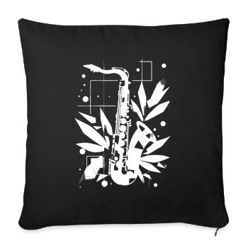 Saxophone Cartoon Look - Housse de coussin décorative 45 x 45 cm - noir - Devant