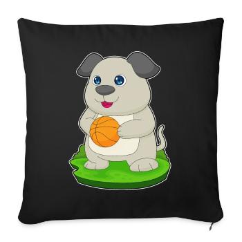 Dog Basketball Player Basketball - Sofa pillowcase 17,3'' x 17,3'' (45 x 45 cm) - black - Front