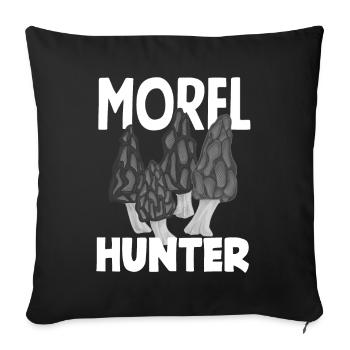 Morel Hunter Mushroom Picker Adventure - Sofa pillowcase 17,3'' x 17,3'' (45 x 45 cm) - black - Front