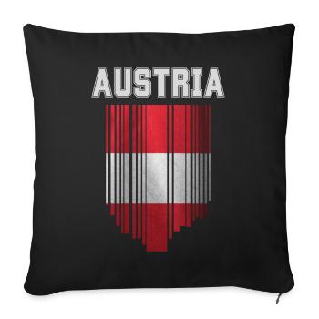 Flag of Austria, Austrian pride - Sofa pillowcase 17,3'' x 17,3'' (45 x 45 cm) - black - Front