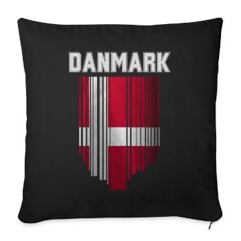 Drapeau du Danemark, fierté danoise - Housse de coussin décorative 45 x 45 cm - noir - Devant