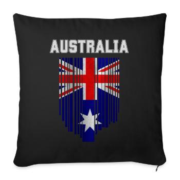 Australian flag, Australian pride - Sofa pillowcase 17,3'' x 17,3'' (45 x 45 cm) - black - Front