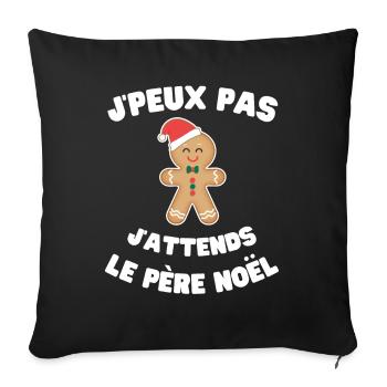 I can't I'm waiting for Santa Claus - Sofa pillowcase 17,3'' x 17,3'' (45 x 45 cm) - black - Front