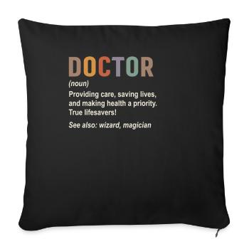 Doctor - Sofa pillowcase 17,3'' x 17,3'' (45 x 45 cm) - black - Front