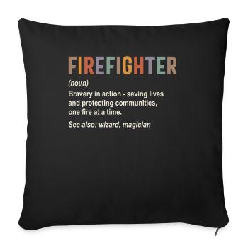 Firefighter - Sofa pillowcase 17,3'' x 17,3'' (45 x 45 cm) - black - Front