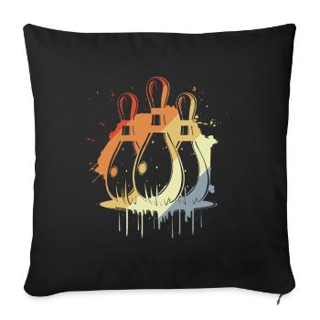 Bowling Graphic Vintage - Sofa pillowcase 17,3'' x 17,3'' (45 x 45 cm) - black - Front