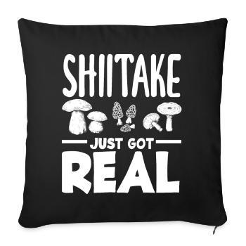 Le cueilleur de champignons Shiitake devient sérieux - Housse de coussin décorative 45 x 45 cm - noir - Devant