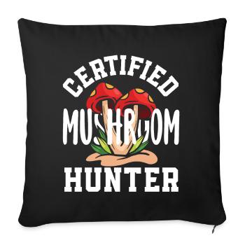 Certified Mushroom Picker Adventure - Sofa pillowcase 17,3'' x 17,3'' (45 x 45 cm) - black - Front
