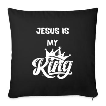 Jesus as King Symbol on Shirt - Sofa pillowcase 17,3'' x 17,3'' (45 x 45 cm) - black - Front