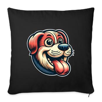 Chien - Housse de coussin décorative 45 x 45 cm - noir - Devant