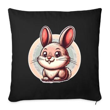 Rabbit Rabbit - Sofa pillowcase 17,3'' x 17,3'' (45 x 45 cm) - black - Front