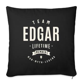 Team Edgar Lifetime Member Funny Name Edgar - Sofa pillowcase 17,3'' x 17,3'' (45 x 45 cm) - black - Front