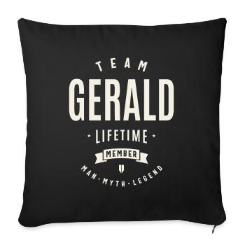 Team Gerald Lifetime Member Funny Name Gerald - Sofa pillowcase 17,3'' x 17,3'' (45 x 45 cm) - black - Front