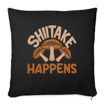 Cueilleur de champignons Shiitake Happens Fun - Housse de coussin décorative 45 x 45 cm - noir - Devant