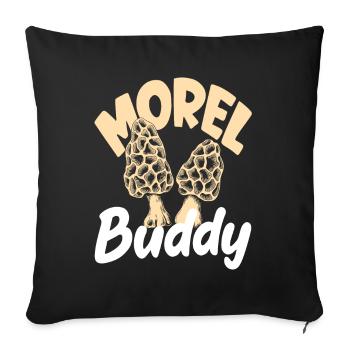 Cueillette de champignons Ami des morilles Buddy - Housse de coussin décorative 45 x 45 cm - noir - Devant