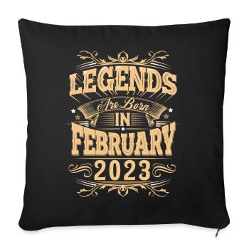 February 2023 Birthday Legend - Sofa pillowcase 17,3'' x 17,3'' (45 x 45 cm) - black - Front