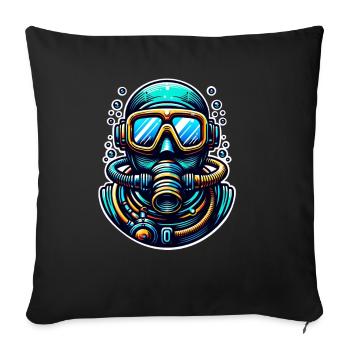 Diving Divers - Sofa pillowcase 17,3'' x 17,3'' (45 x 45 cm) - black - Front