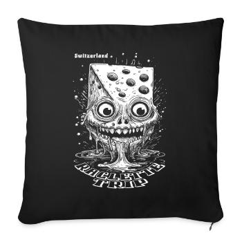 Humorous Cheese Scare Raclette Party T-Shirt - Sofa pillowcase 17,3'' x 17,3'' (45 x 45 cm) - black - Front