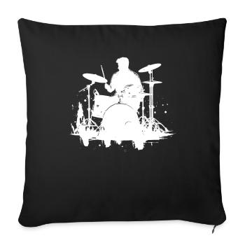 Drummer Sketch - Sofa pillowcase 17,3'' x 17,3'' (45 x 45 cm) - black - Front