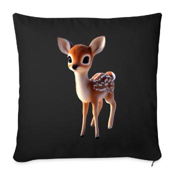 Reh Rehkitz Kostüm Rehbock Rehe Süßes Reh Kitz - Sofakissenbezug 45 x 45 cm - Schwarz - Vorne