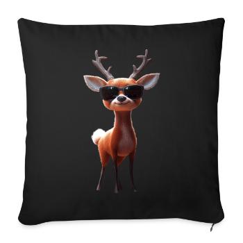 Cerf, Bois, Chasse, Cerf, Renne, Cerf élaphe, Chasseur - Housse de coussin décorative 45 x 45 cm - noir - Devant